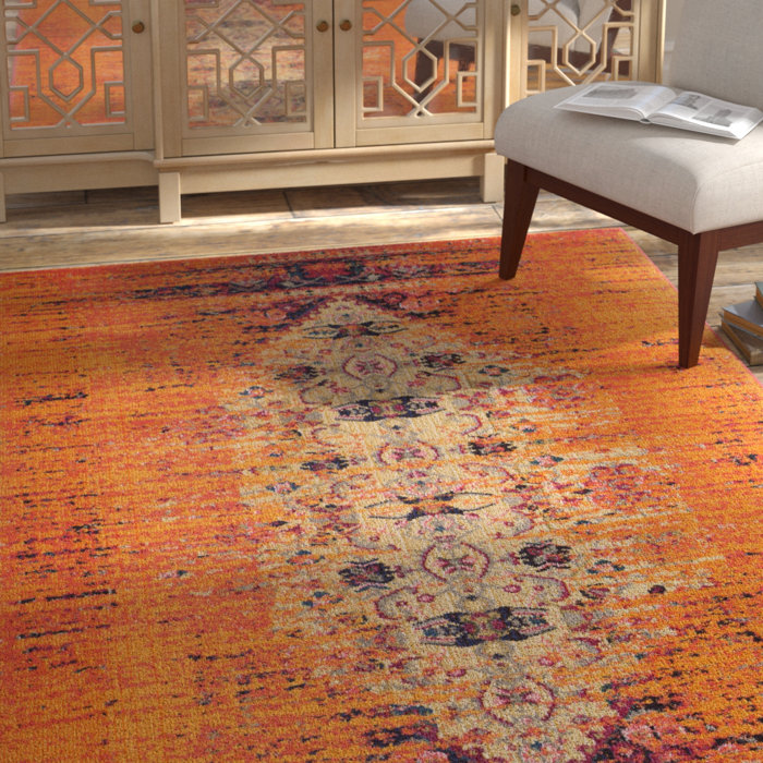 Bungalow Rose Hackman Orange Yellow/Orange Area Rug & Reviews Wayfair